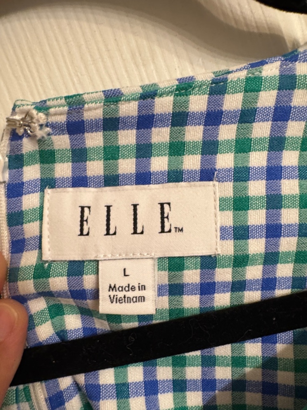 Elle Blue & Green Checked Button-Up - Picture 2 of 4